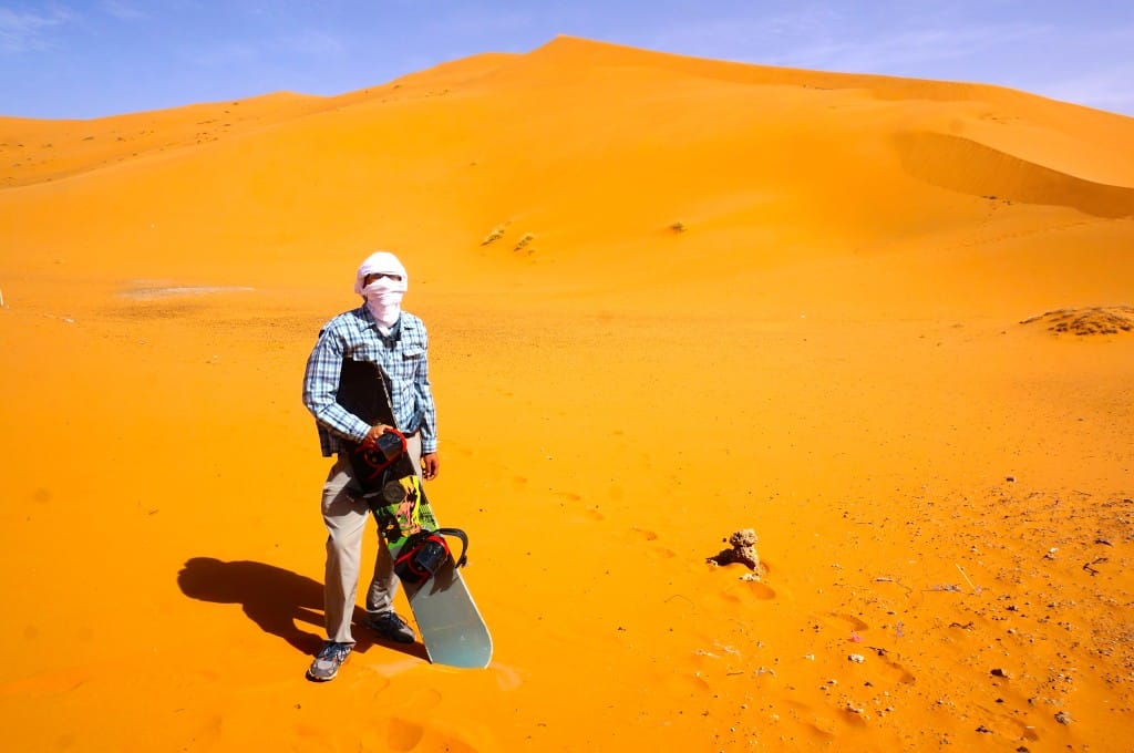 Sandboarding in Merzouga