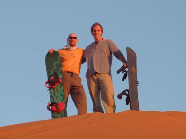 Sandboarding in Merzouga desert