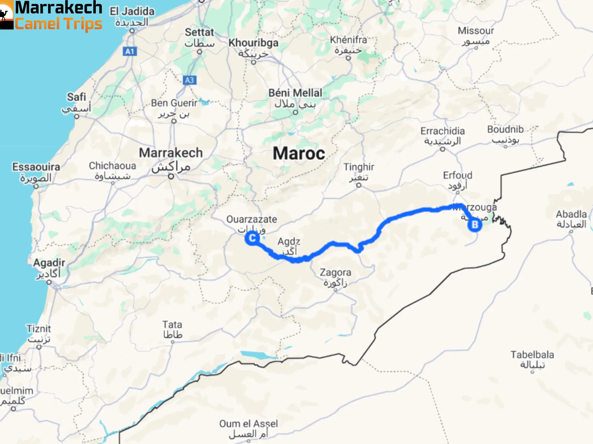 2 days tour from Ouarzazate to Merzouga