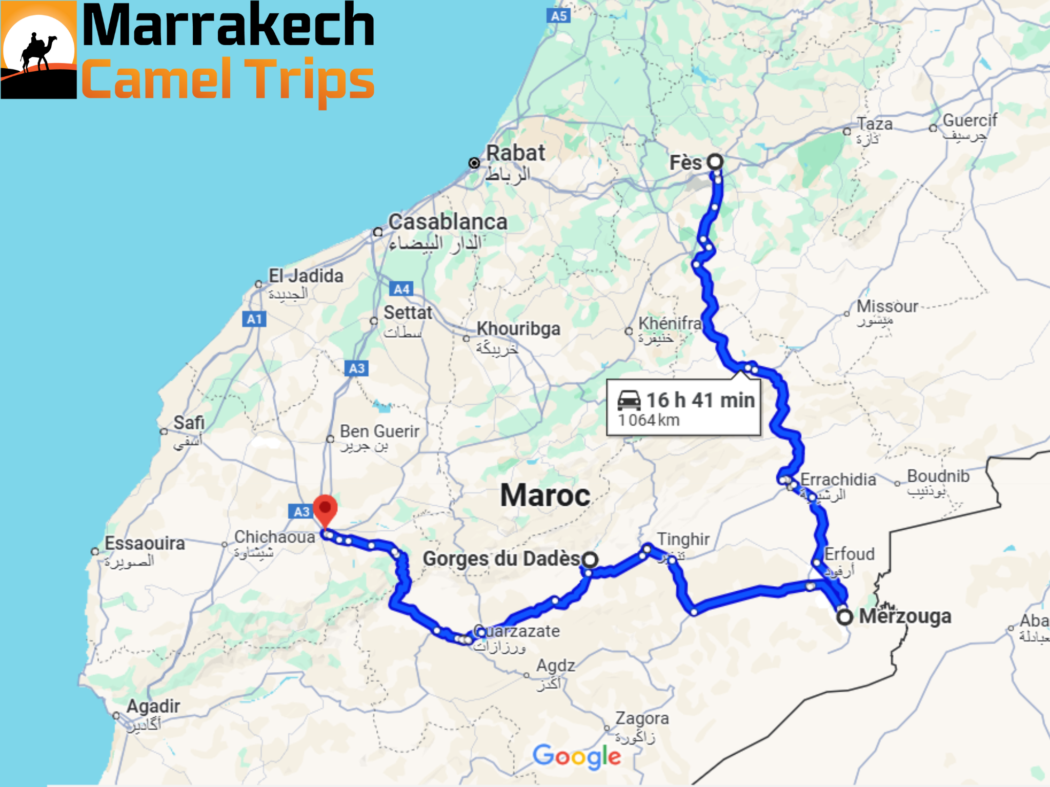 3 day tour from Fes to Marrakech