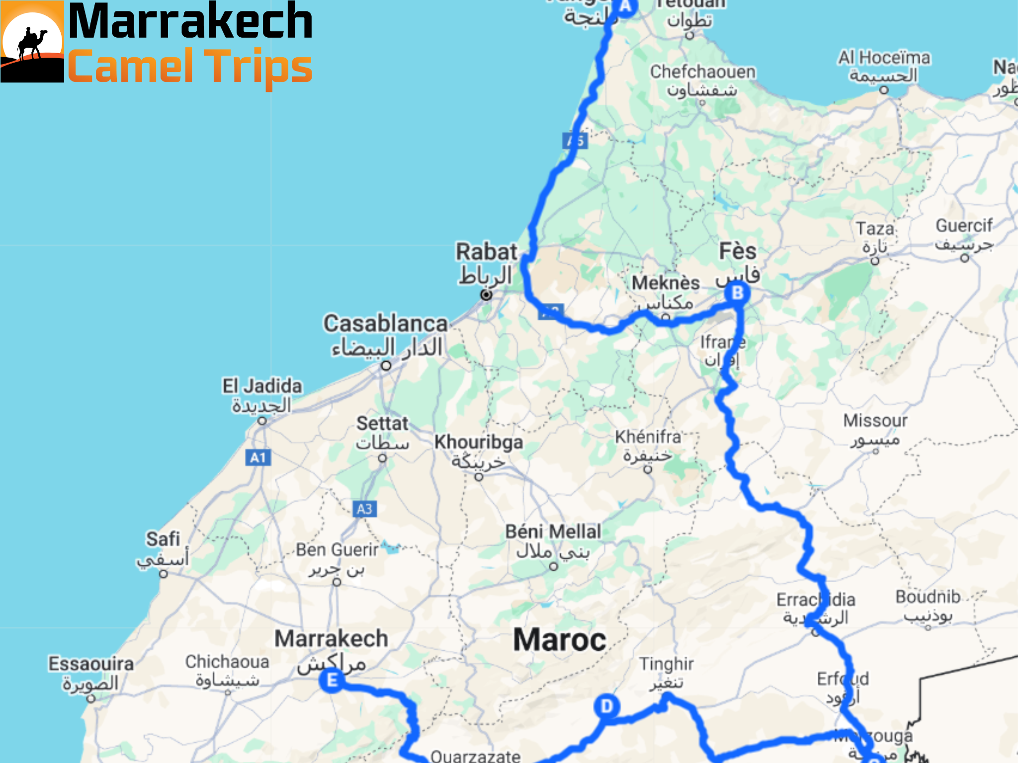 4 days desert tour from Tangier to Marrakech